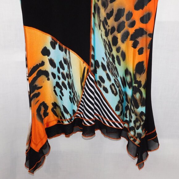 Frank Lyman  Design Womens 4 Multicolour Animal Pattern Tunic Top Zebra Leopard - Picture 3 of 9